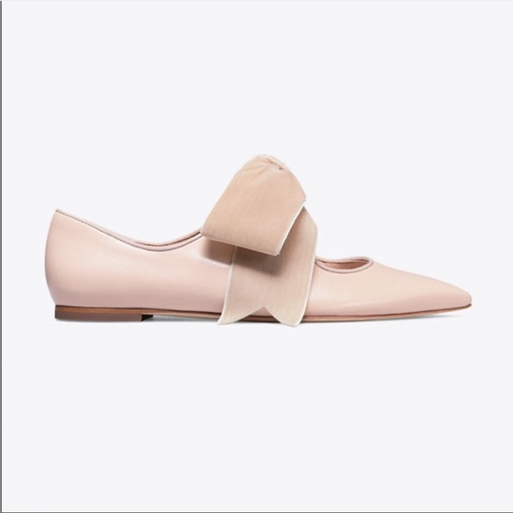 New in box Tory Burch Clara Flat pointed velvet bow - Picture 2 of 11